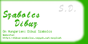 szabolcs dibuz business card